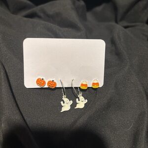 Cute Halloween Earring Set - Pumpkins, Candy Corn & Ghosts